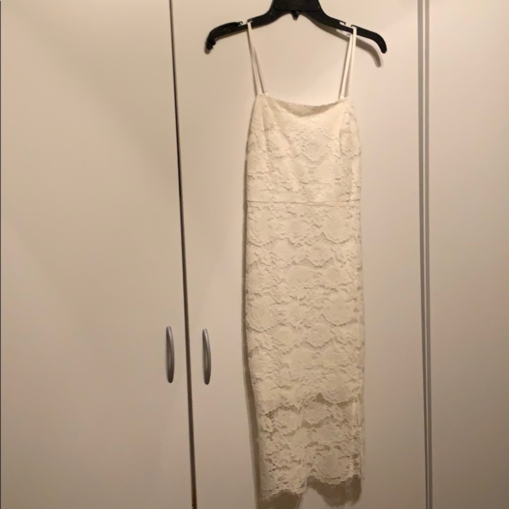 Express midi dress  - White Lace - Size 2